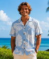 Rayon Taro Relax Fit Men's Light Blue Aloha Shirt