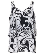 Rayon Tank Top Swirl Designer Front Blouse
