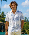 White Rayon Pineapples Island Aloha Shirt White Men's Rayon Shirts