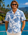 Makapu Short Sleeves Corn Flower Blue Rayon Aloha Shirt