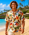 Rayon Paradise Relax Fit Aloha Shirt Cream
