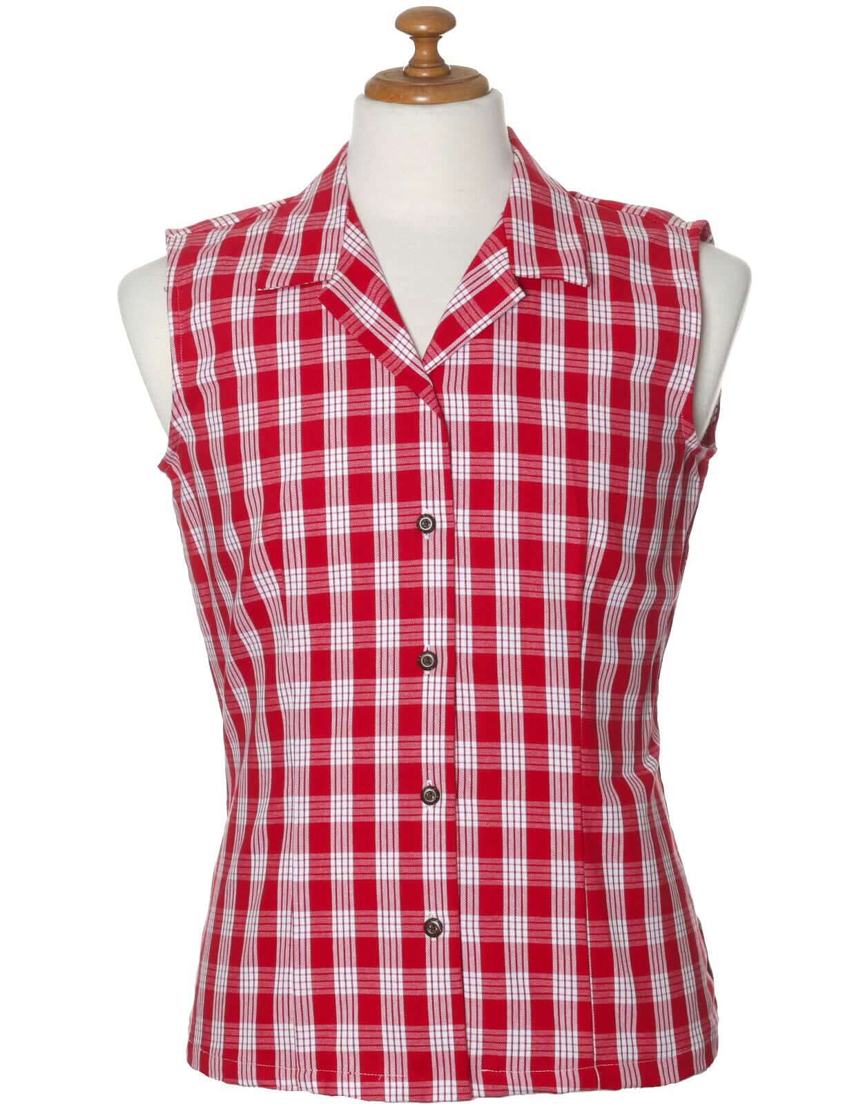 Red Palaka Women Sleeveless Shirt