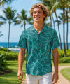 Banana Leaves Rayon Men's Aloha Shirt Green