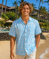 Resort Cotton Pineapples Dude Hawaiian Shirt Light Blue