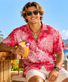 Short Sleeves Island Reef Aloha Rayon Shirt Coral