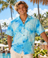 Sea Green Short Sleeves Island Reef Aloha Rayon Shirt