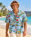 Route 66 Cotton Men Blue Aloha Shirt Light Blue
