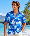 Sailing Cotton Men's Aloha Shirt Navy
