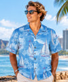 Sailing Cotton Men's Aloha Shirt Slate