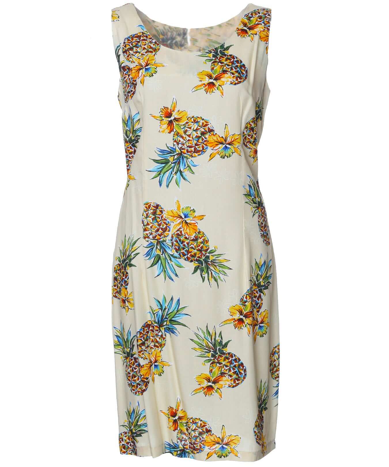 pineapple dress for women Pineapples Short Hawaiian Dress Sleeveless A-Line