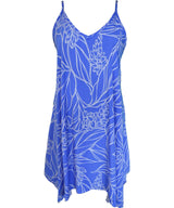 Short Rayon Hawaiian Dress with Scarf Hem