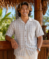 Light Gray Short Sleeves Classic Palaka Aloha Shirt Light Gray Men's Palaka Shirts