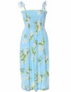 Light Sky-Blue Ginger Smock Hawaiian Dress