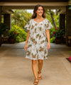 Lanai Pineapple Cotton Short Muumuu Dress White