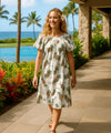 Lanai Pineapple Cotton Short Muumuu Dress White