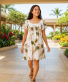 Makani Short Muumuu Hawaiian Dress White