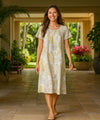 Kalokoi Forest Short Hawaiian Muumuu Dress White