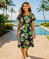 Pull Over Style Short Muumuu Orchids Dress