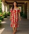 Luana Short Ruffled Muumuu Dress Red