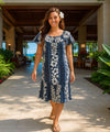 Luna Short Muumuu Ruffle Dress Navy