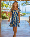 Luana Short Ruffled Muumuu Dress Blue