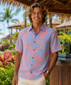 Short Sleeves Button Up Cotton Aloha Friday Shirt Coral