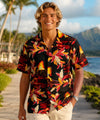 Short Sleeves Lava Flow Men's Aloha Shirt Black