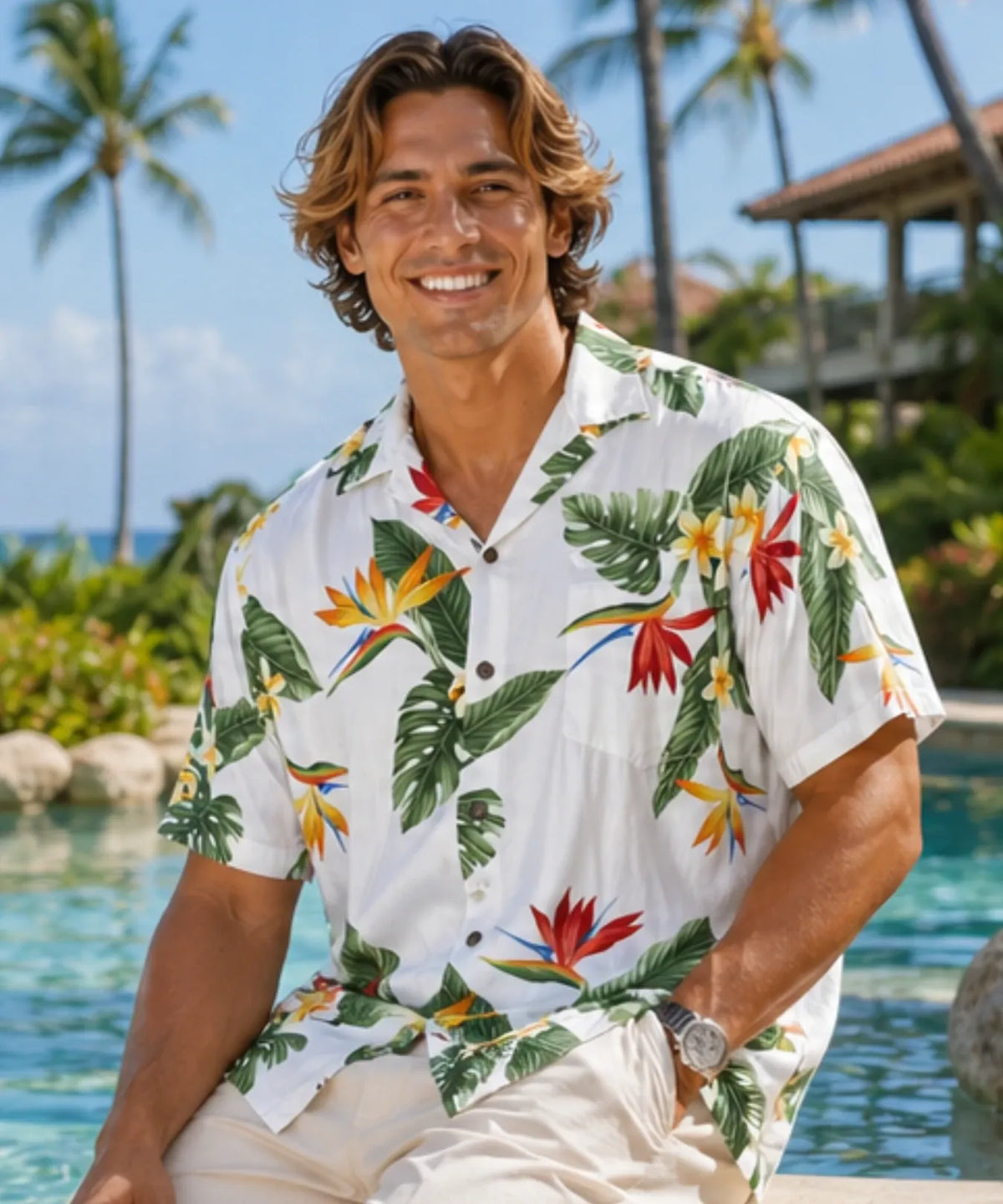 Birds of Paradise Rayon Men's Hawaiian Shirt | Aloha Shirts Club