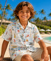 Pipeline Boy's Surf Cotton Aloha Shirt White