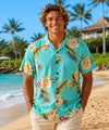Short Sleeves Ceres Rayon Men's Hawaiian Shirt Green