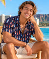 Short Sleeves Cotton Hawaiian Aloha Shirt Black