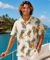 Short Sleeves Maui Pineapples Men's Aloha Shirt Cream