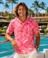 Short Sleeves Taro Aloha Resort Shirt Coral