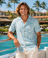 Short Sleeves Taro Aloha Resort Shirt Light Sky Blue