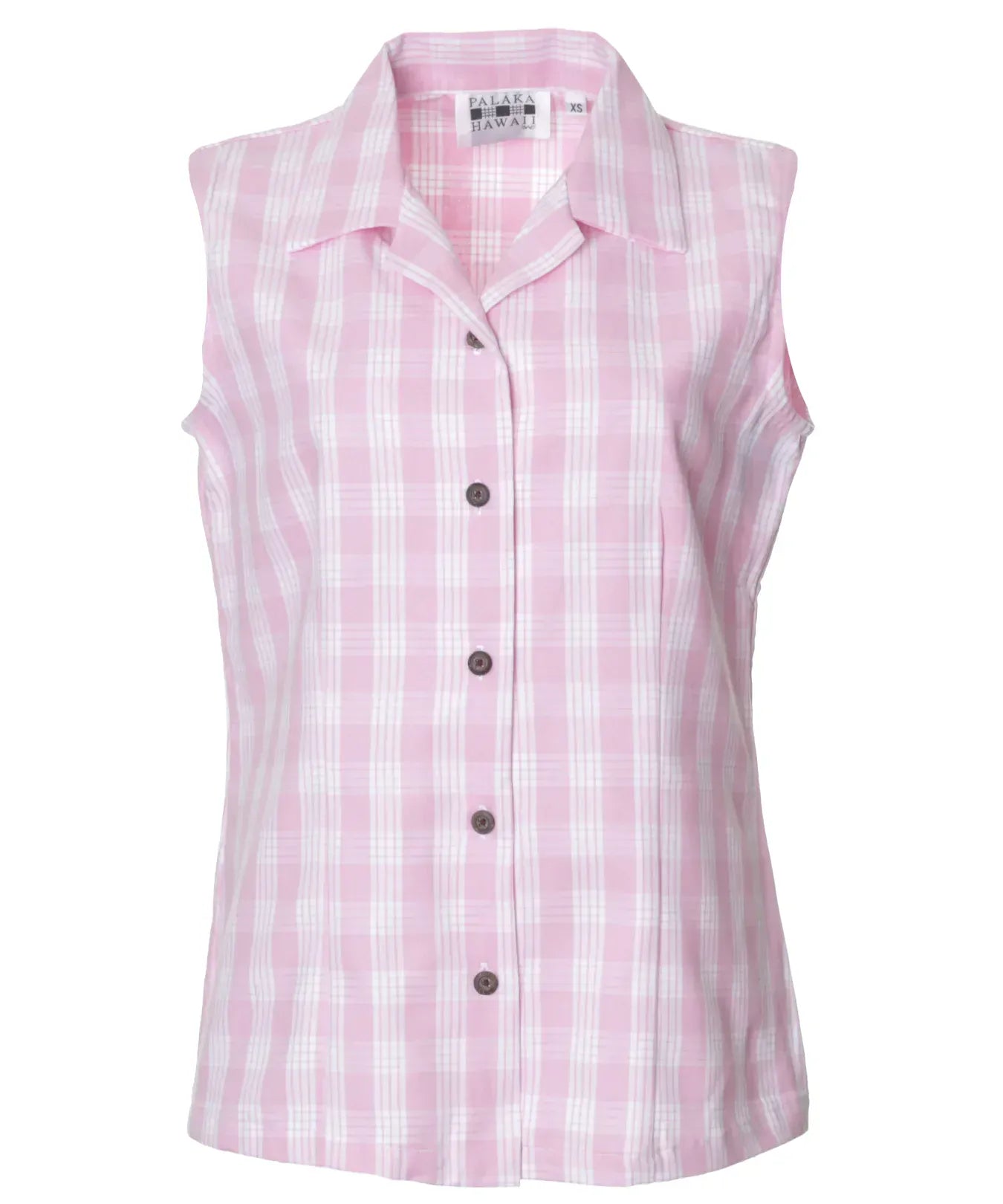 Pink Sleeveless Women Palaka Shirt
