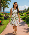 Wainapanapa Tank Sleeveless Midi Aloha Dress White