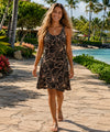 Sleeveless Style Short Rayon Hawaiian Dress Black