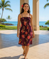Birds of Paradise Rayon Smock Tube top Dress Purple One Size Fits Most XS-XL