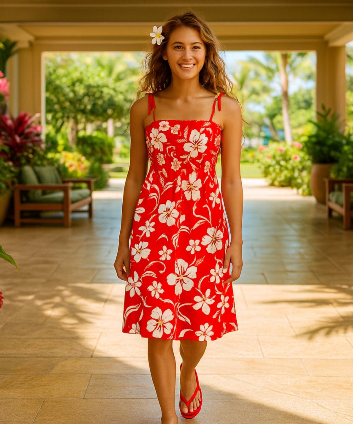 Kaneohe Smocked Tube Top Hawaiian Dress Kaneohe Smocked Tube Top Hawaiian Dress