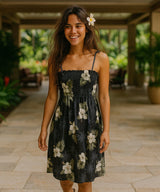 Kailua Smock Tube Top Midi Dress Black One Size Fits Most XS-XL