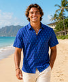 Sweet Pineapple Wrinkle Free Aloha Shirt Navy
