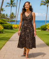 Tea Length Empire Waist Rayon Dress Black