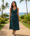 Tea Length Empire Waist Rayon Dress Teal