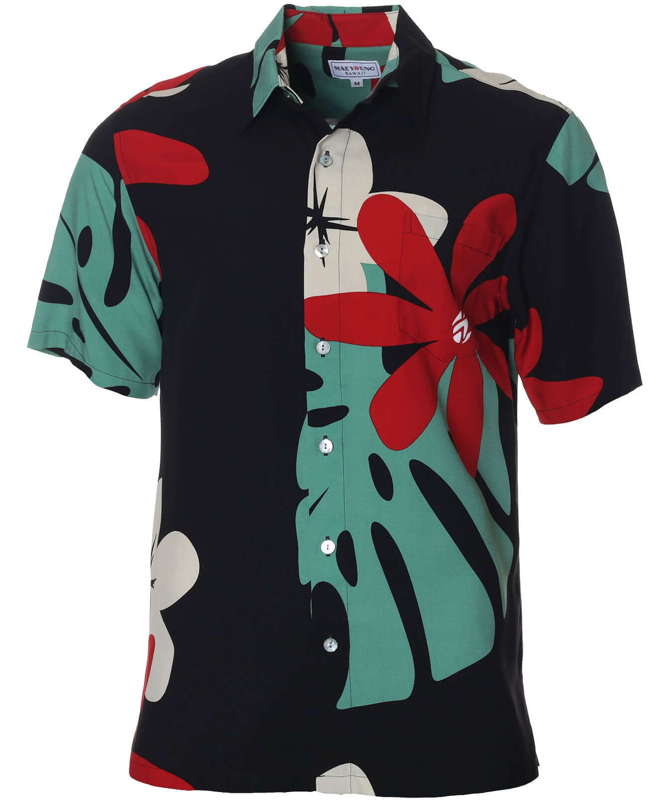 Tiare Monstera Men's Button Up Aloha Shirt | Aloha Shirts Club