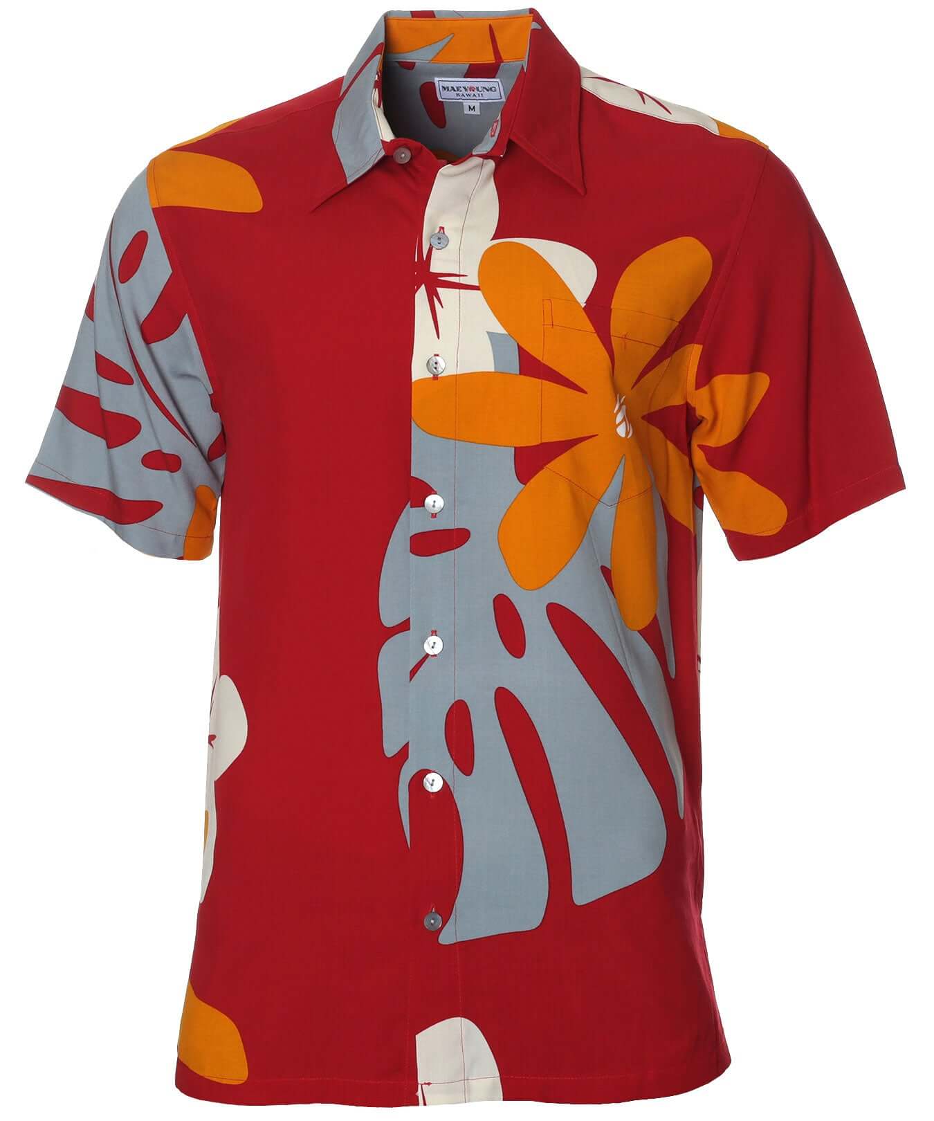 Tiare Monstera Men's Button Up Aloha Shirt | Aloha Shirts Club