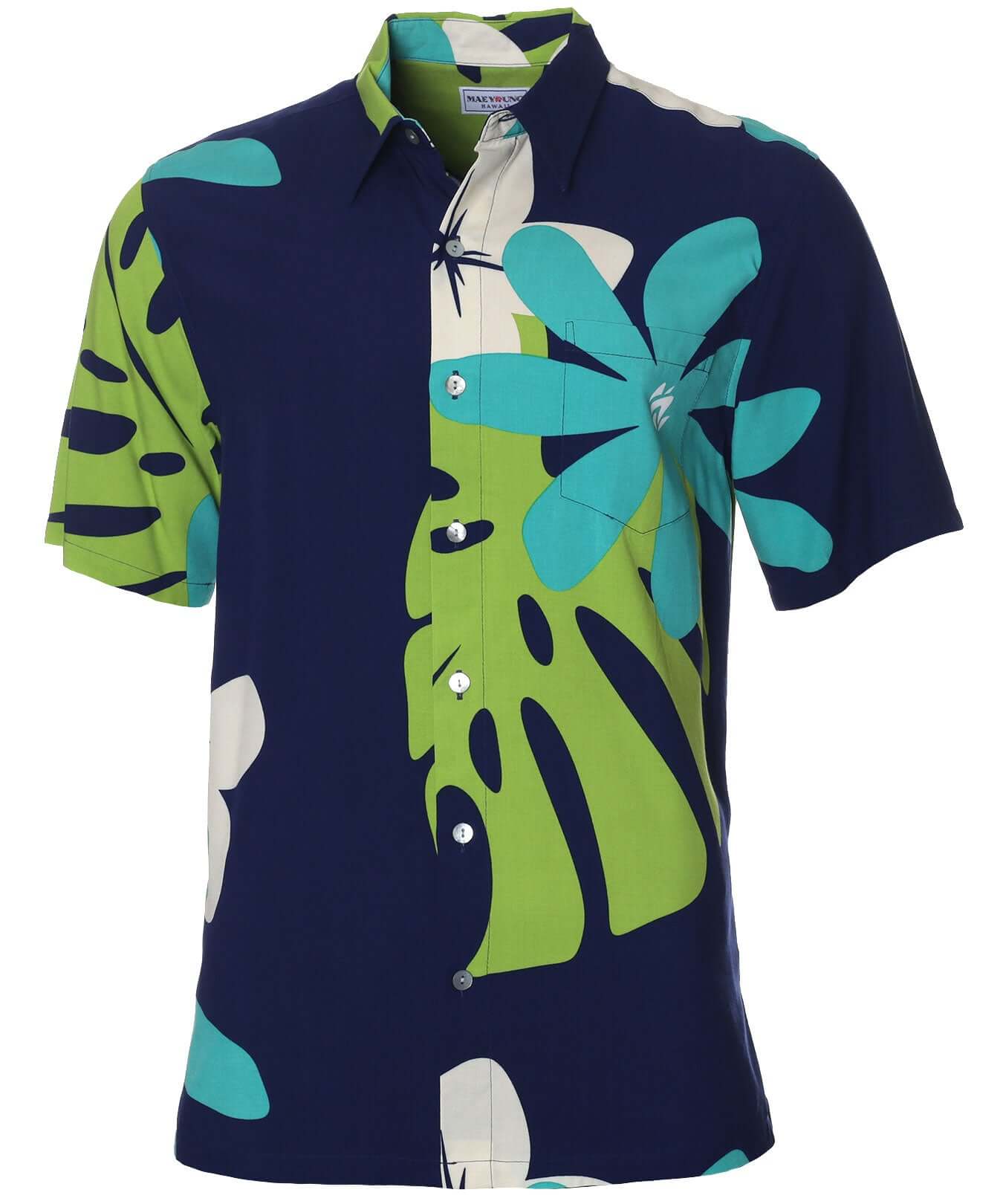 Tiare Monstera Men's Button Up Aloha Shirt | Aloha Shirts Club