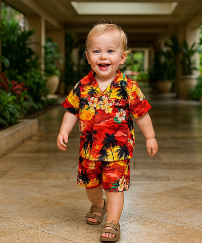Hawaiian Sunset Toddler Cabana 2 Piece Set | Aloha Shirts Club