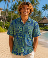 Tribal Tapa Short Sleeves Aloha Shirt Green