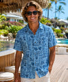 Tribal Tapa Cotton Poplin Hawaiian ShirtBlue