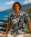 Tribal Hibiscus Hawaiian Shirts Black